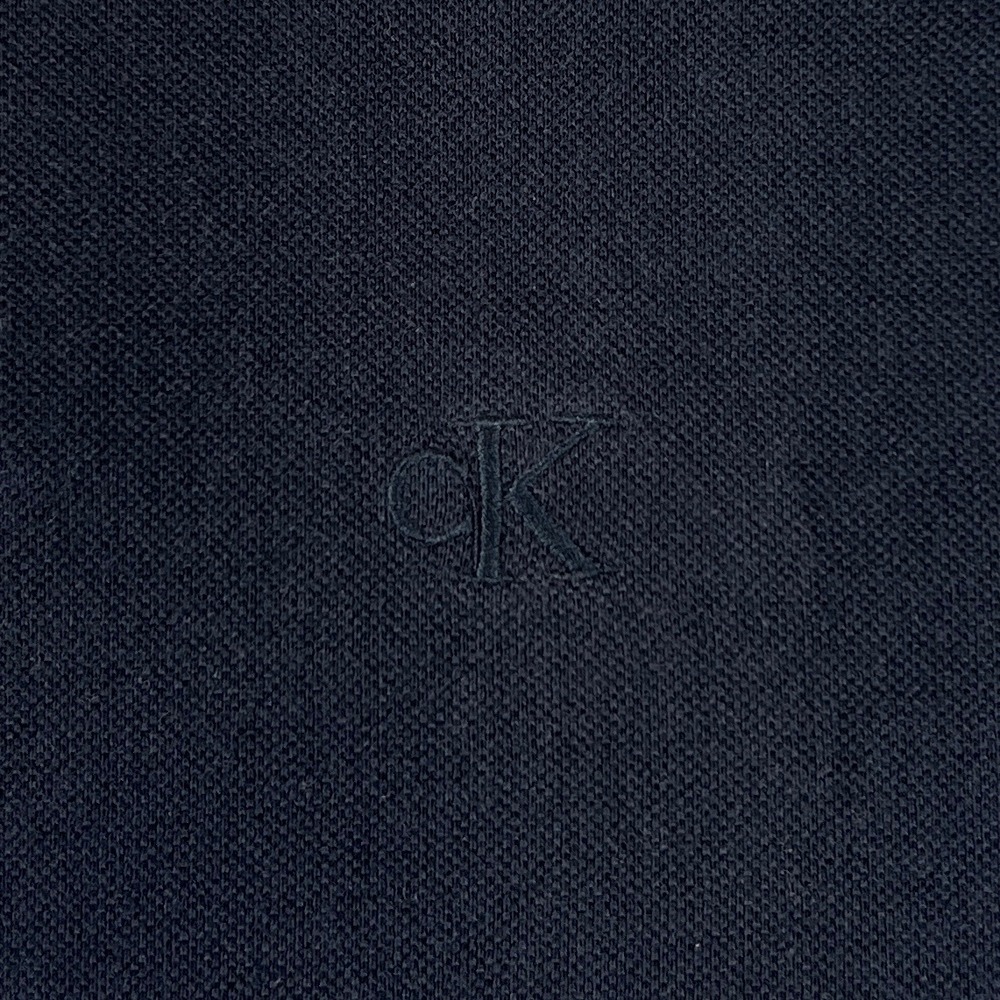 Calvin Klein Jeans Polo Shirt Mens L Navy Blue Classic Cotton Short Sleeve NWT - Picture 3 of 10